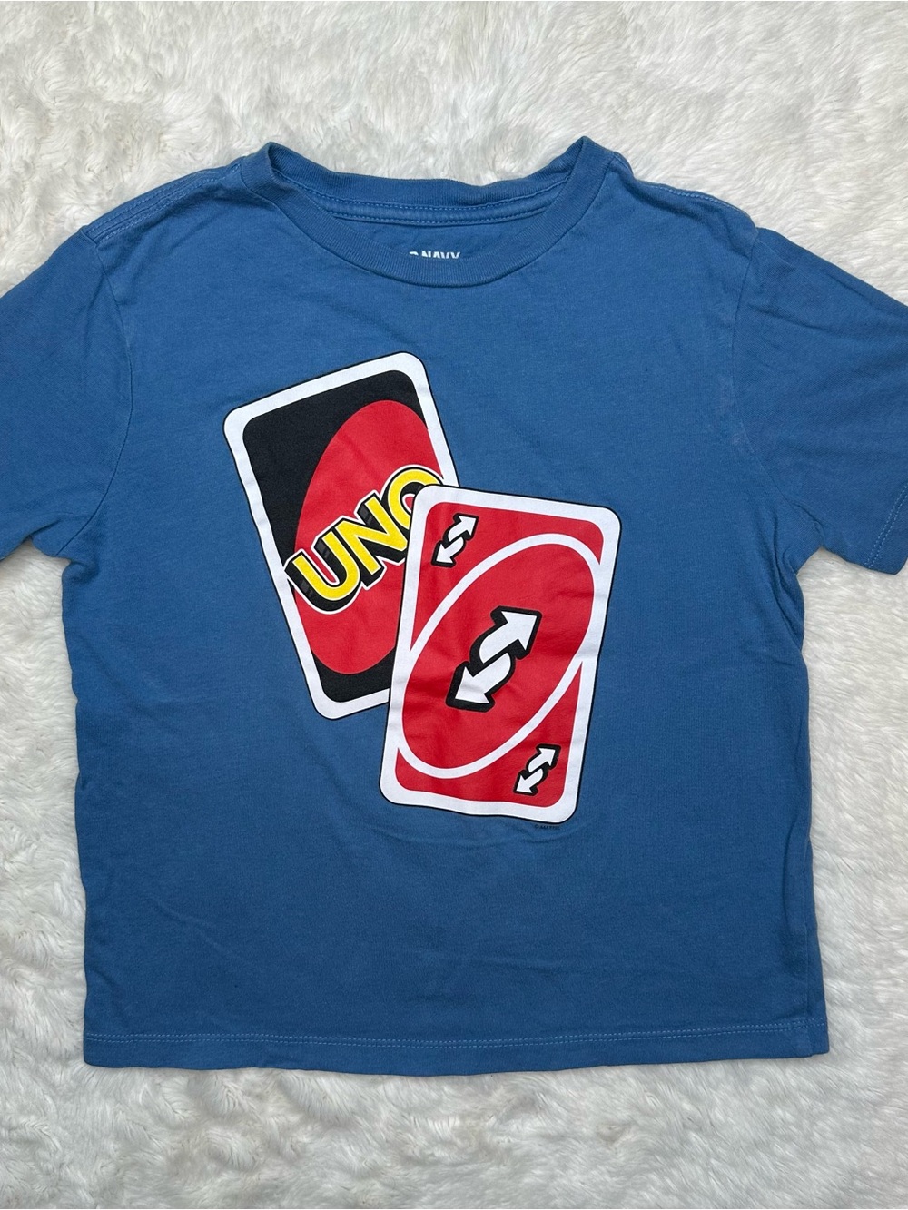 Old Navy UNO Card Graphic Tee Blue Size 7